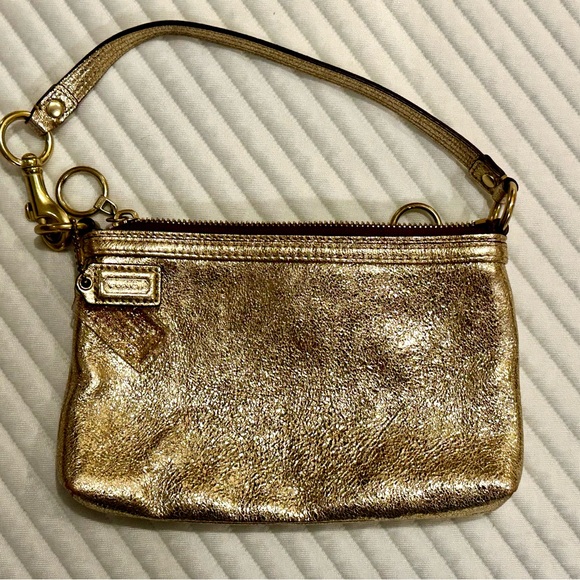 Coach Metallic Gold Wristlet